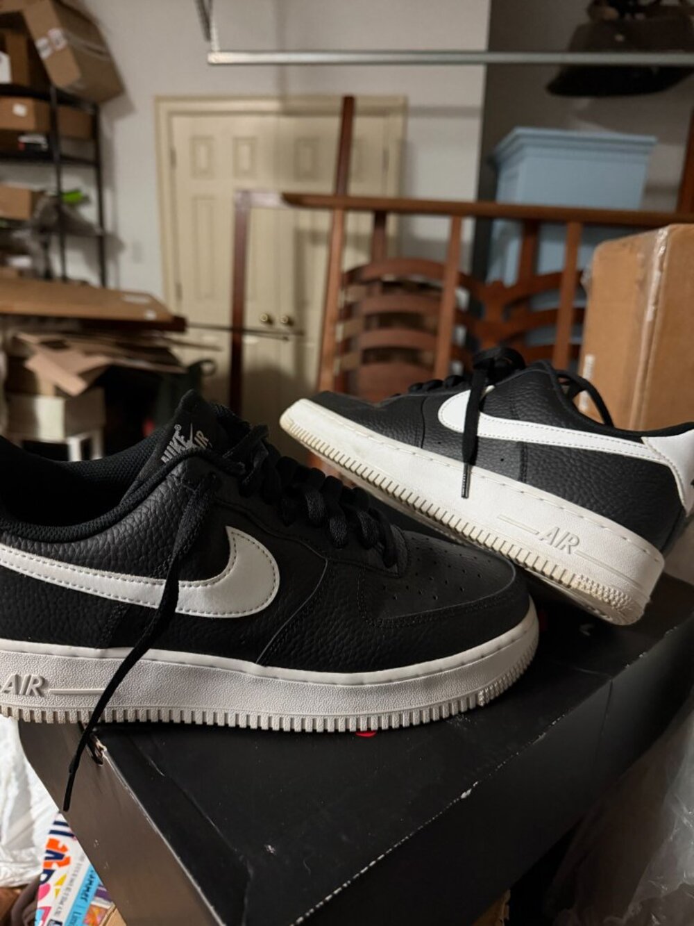 Nike Air Force 1 Low Black White Men's Size 8